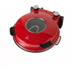 Schäfer Pizzamaker 32cm mit Zubehör Express Pizzaofen 1200W Keramiksteinplatte 360-400oC (rot)