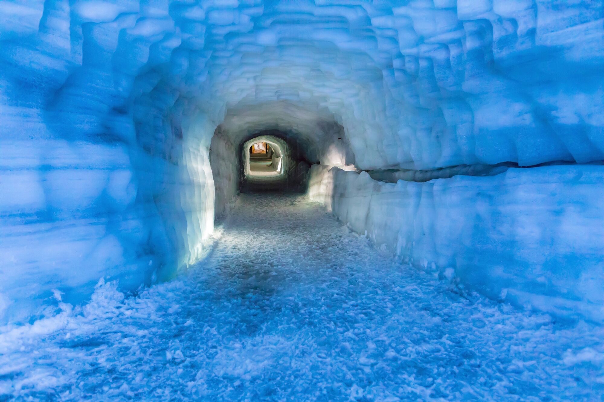 Fototapete PAPERMOON "GROTTE-TUNNEL EIS GLETSCHER HÖHLE ISLAND LANGJOKULL", bunt, B:2m L:1,49m, Vlies, Tapeten, Fototapete bunt B/L: 2m x 1,49m, Bahnen: 4 Stk.