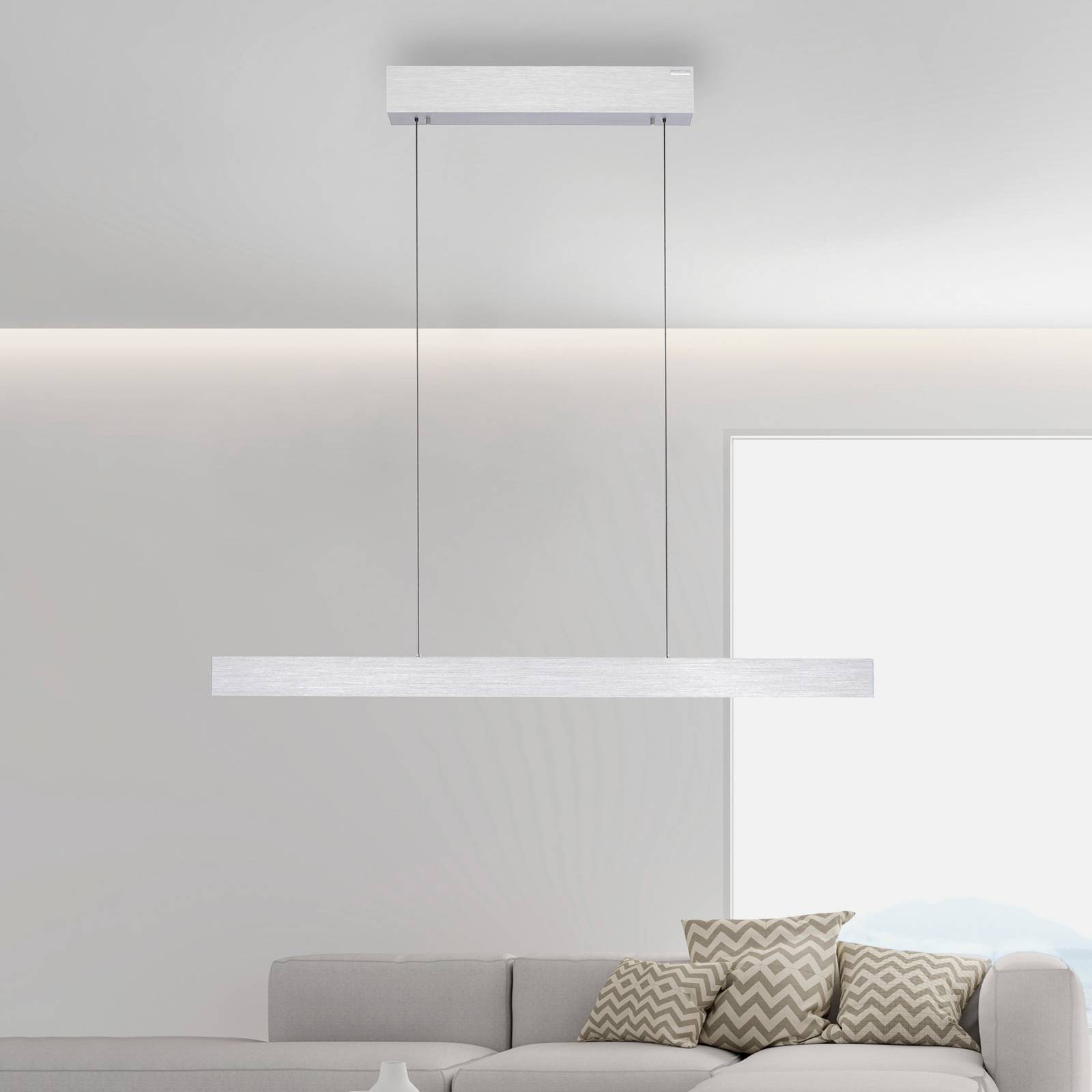 Pure Lampa wisząca E-Motion, możliwość ściemniania, aluminiowy / szary / cynkowy, salon / jadalnia, aluminium, nowoczesny