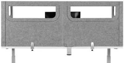 Schreibtisch-Akustik-Trennwand BE Safety Screen U-Form, mit Acrylfenster, Dicke 10 mm, B 140 x T 80 x H 60 mm, hellgrau