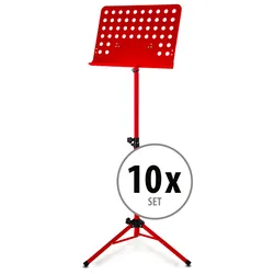 Classic Cantabile Orchesterpult Lochblech Heavy Rot 10x Set