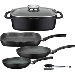 GSW Pfannen-Set Gourmet Granit + Bräter 5-tlg.