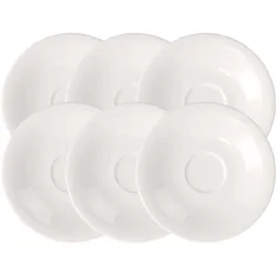 Villeroy & Boch Multipack New Cottage Basic Kaffee-/Teeuntertasse - 6 Stück, Untertasse, Weiss