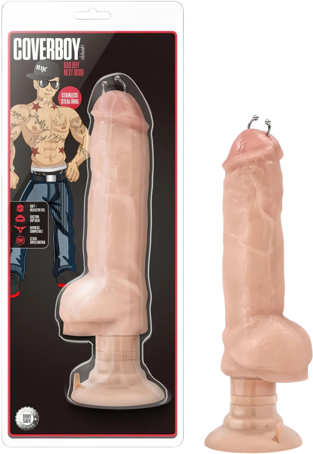 Blush Bad Boy - Vibrator Med Penisring - 33cm - Natur