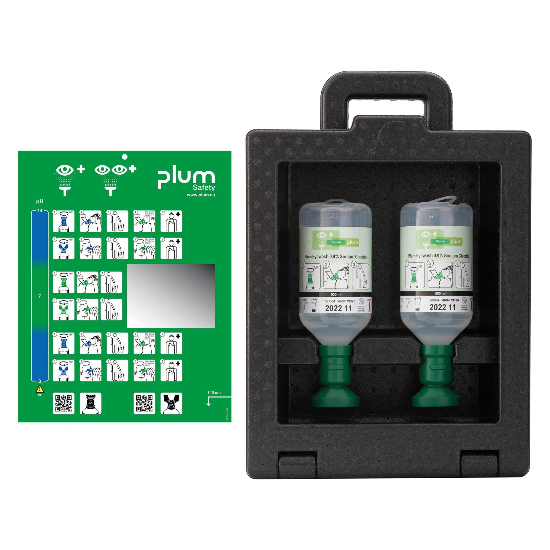 Plum 4922 Augenspülbox mit 2 x 500ml Augenspülflaschen 1 Set (Erste Hilfe Set Zubehör) (4922)