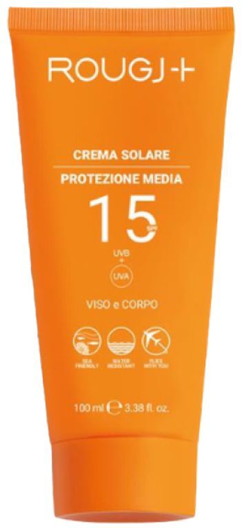 ROUGJ+ Crema Solare Protezione Media Viso E Corpo Spf 15 100 ML