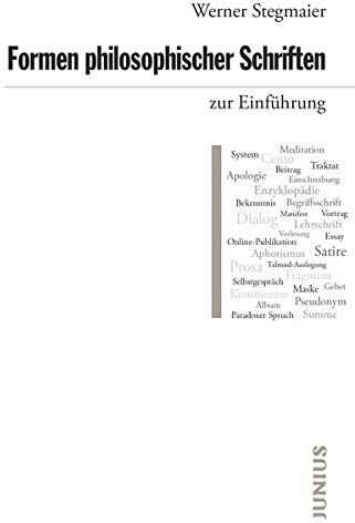 Werner Stegmaier - Formen philosophischer Schriften zur Einführung - Preis vom 18.10.2026 15:28:09 h