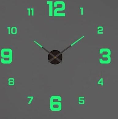 Uplifted Goods Contemporary 3D Oversized DIY Mirror Wall Clock 063 Luminous 1.31 1.64 Ft 2d