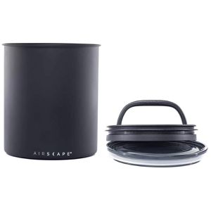 Airscape Kaffeedose AS1704, aus Edelstahl, mit Frische-System, luftdicht, patentiertes 2-Wege-Ventil, schwarz rund 0,95 Liter