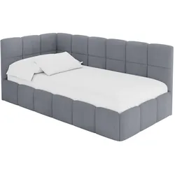 EINZELBETT Jugendbett mit Bettkasten Rechts, mit Matratze - LIVY 90x200 Grau