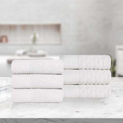 Turkish Cotton Herringbone and Solid Hand Towel Set by Superior