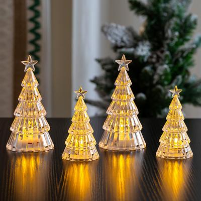 Discount Dollar Deals Christmas Decorations Mini Glowing Crystal Tree Desktop Ornaments, Creative Childrens Gift Lights green