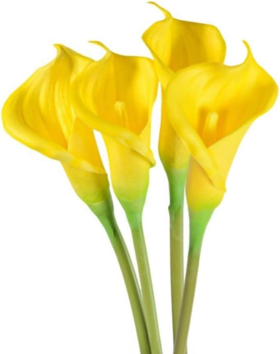Calla Lelies Kunstbloemen Geel - Kunstboeket voor Bruiloft Decoratie - 62 cm