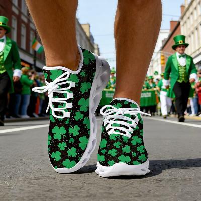 LightInthebox Men's St. Patrick's Day Sneakers – Green Shamrock Print, Comfortable Sporty Style for Parades, Parties Festivities