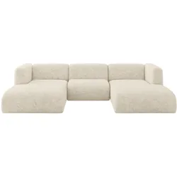 WOHNLANDSCHAFT MIRA-U1 317x179x70 Creme Velours