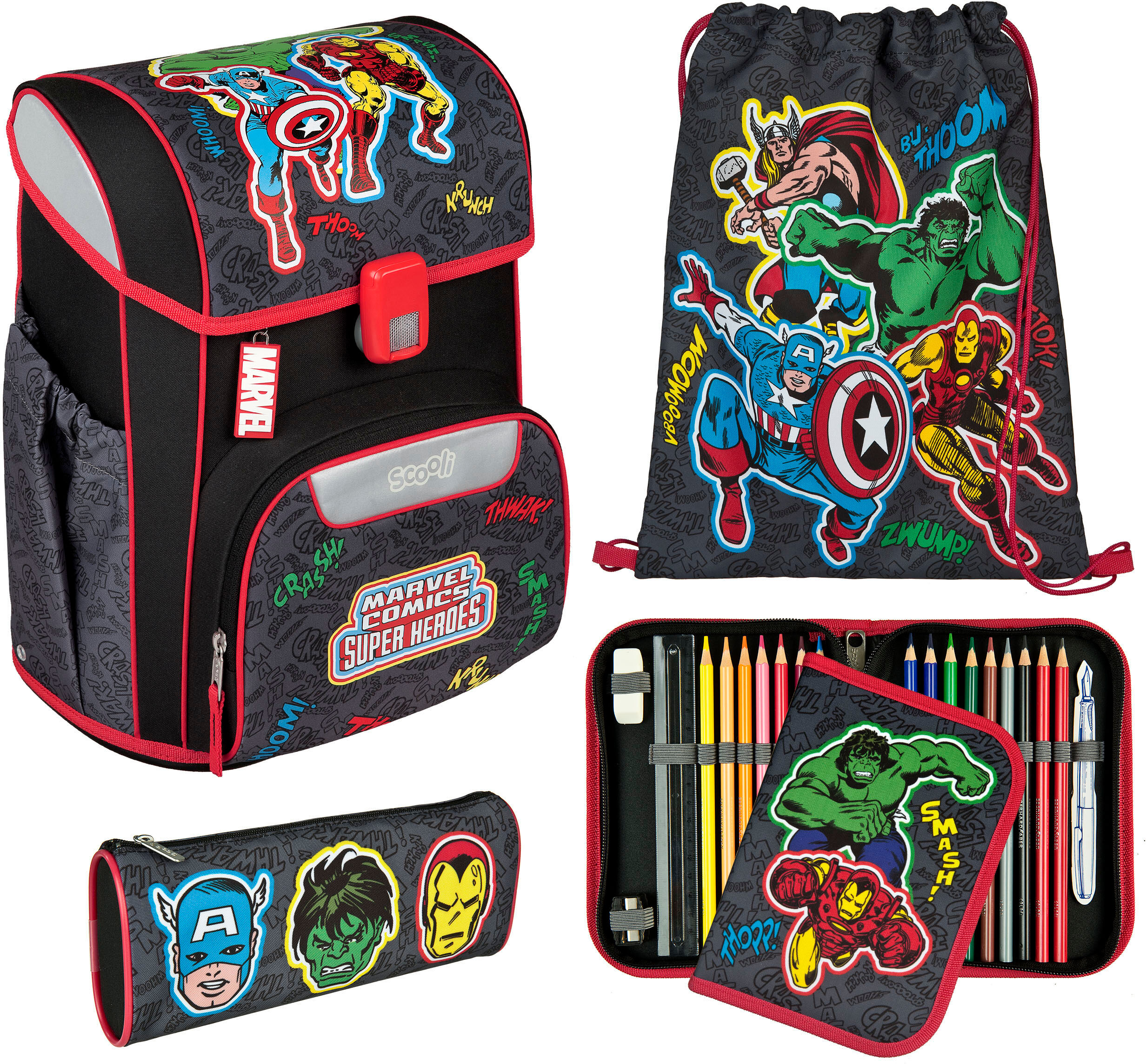 Scooli "Easy Start" Reflektoren avengers B/H/T: 29,5cm x 36,5cm x 29cm