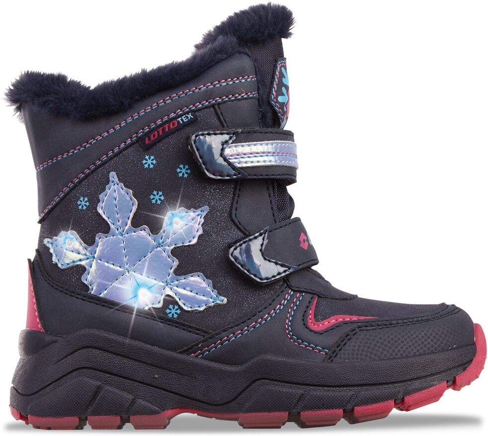 Winterboots LOTTO, Mädchen, Gr. 27, blau (navy, leuchtendesblau), Synthetik, mehrfarbig, Schuhe Winterboots, - mit drei blinkenden LEDs