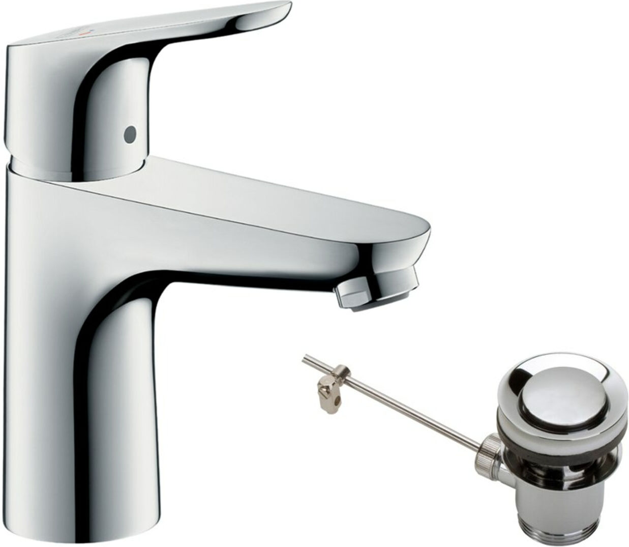 Hansgrohe Waschtisch-Einhebelmischer 100 Focus CoolSt m ZugstAblGar, KW i Mittelstel., chr (31621000)