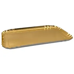 CROKUS Einweg-Servierplatten Gold 28 x 19 cm (200 Stück)