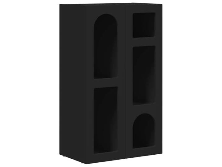 HKTMGDNG Sideboard Schwarz 59 x 35 x 100,5 cm Kommode Holzwerkstoff Kompakter Mehrzweckschrank für Flur und Esszimmer mit stabilen Regalböden für übersichtliche Organisation im Alltag.