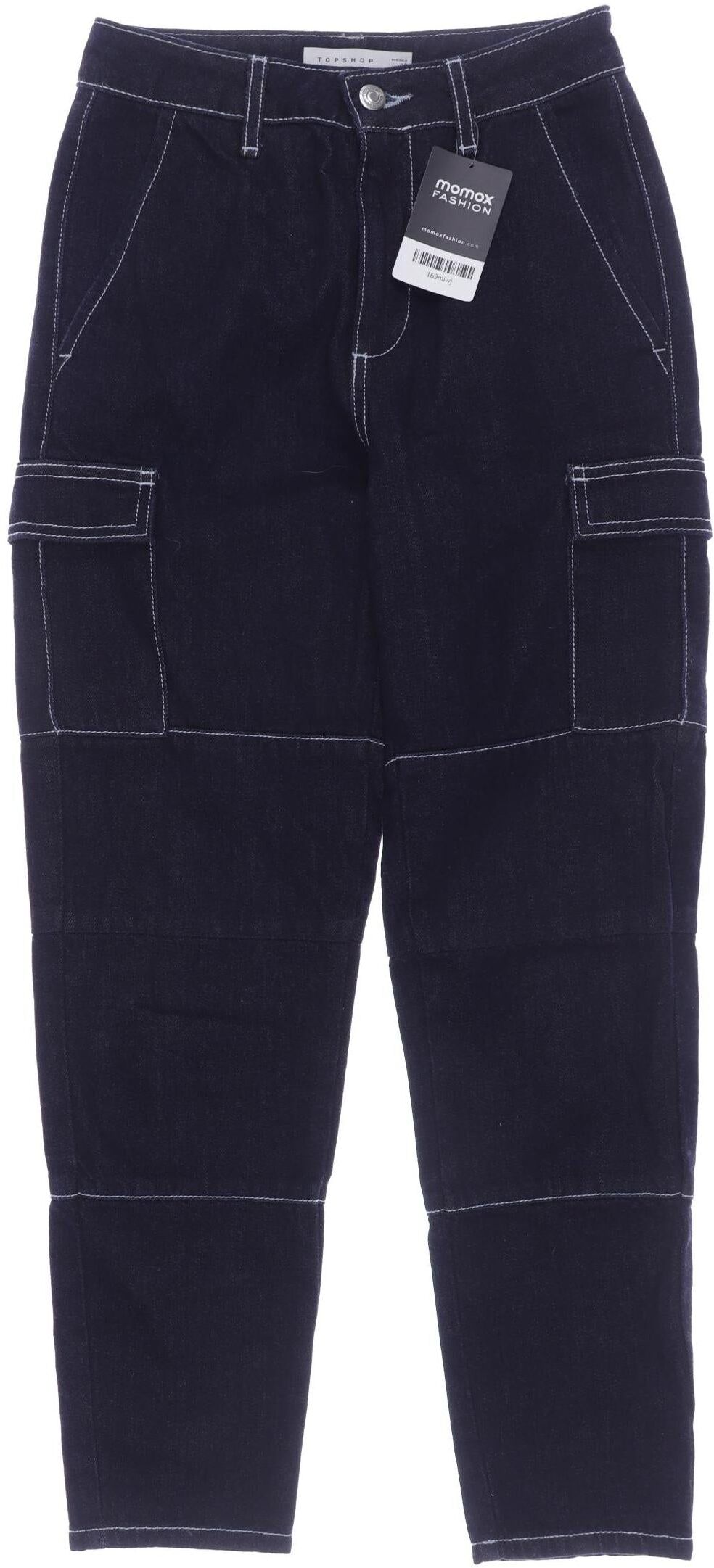 Topshop Damen Jeans, Marineblau, Gr. W25, Baumwolle / Synthetik - Second Hand
