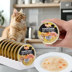 UNIQ PETS NASSFUTTER FÜR KATZEN ROYAL CHICKEN Hühnerbrühe mit Gemüse 30 g x 8 Stück