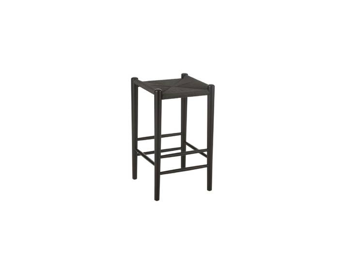 Tabouret de bar en corde et bois noir