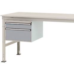 Manuflex ZB4564.9006 Gehäuse-Unterbau Stationär, Nutzhöhe 300 mm mit 2 Schubfächer. Für Tischtiefe 1200 mm