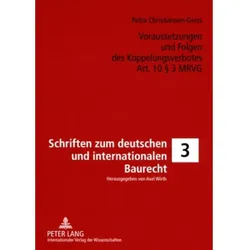 Voraussetzungen und Folgen des Koppelungsverbotes Art. 10 3 MRVG, Fachbücher von Petra Christiansen-Geiss