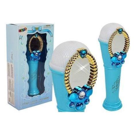 Lean Toys Blaues Mikrofon mit Spiegel und USB-Licht (LT7816)