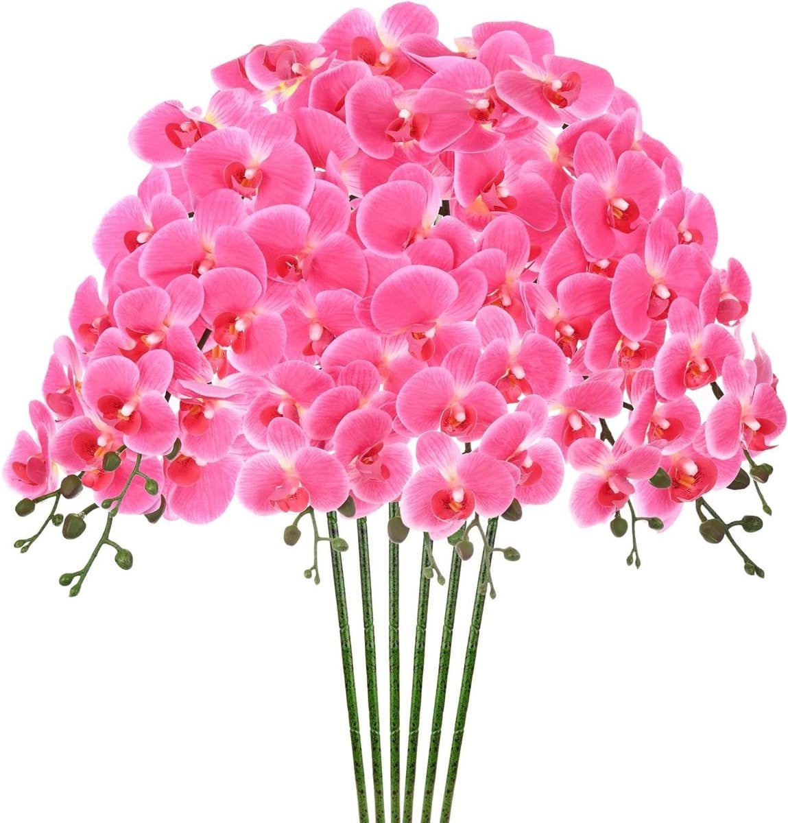 Kunstorchidee Boeket Rozerood - Zijdeachtig Real Touch Decoratie - 94 cm Hoog