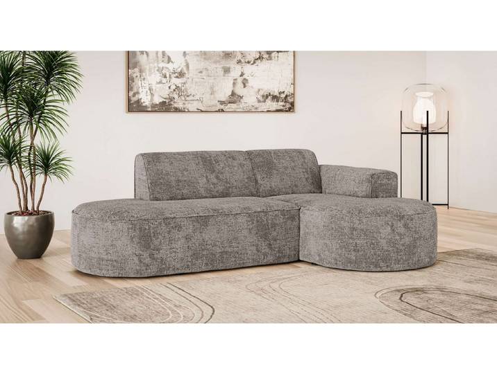 OTTO home Ecksofa ADELLA Design-Sofa mit Recamiere rechts/links, 248/159/76 cm, L-Form mit Wellenunterfederung, runde Form, auch in Cord