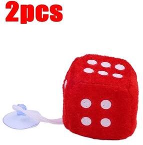 Uplift Essentials Classic Plush Velvet Hanging Car Dices red