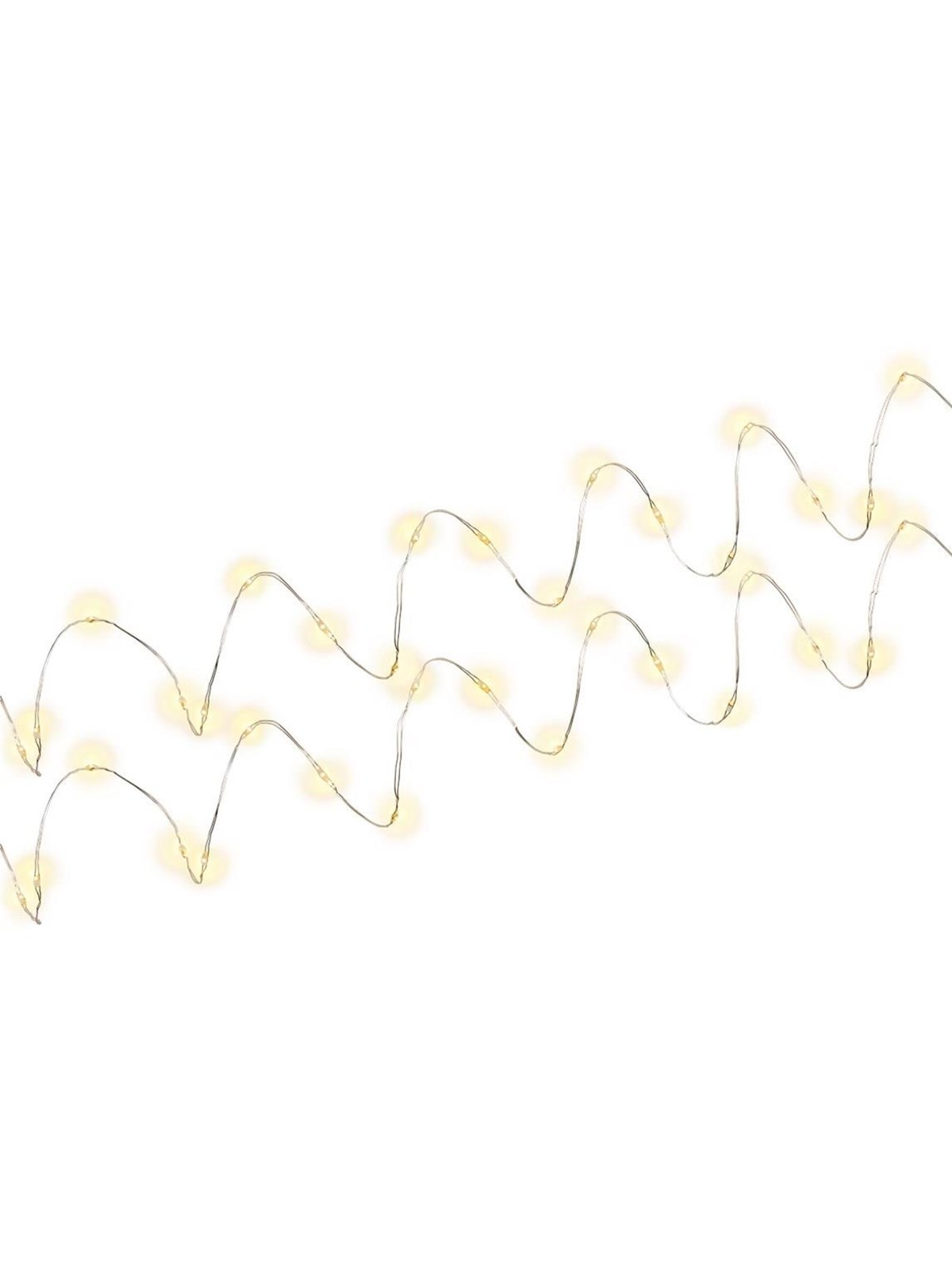 Pro 2 x Silver wire light chain with 20 LEDs incl.timer