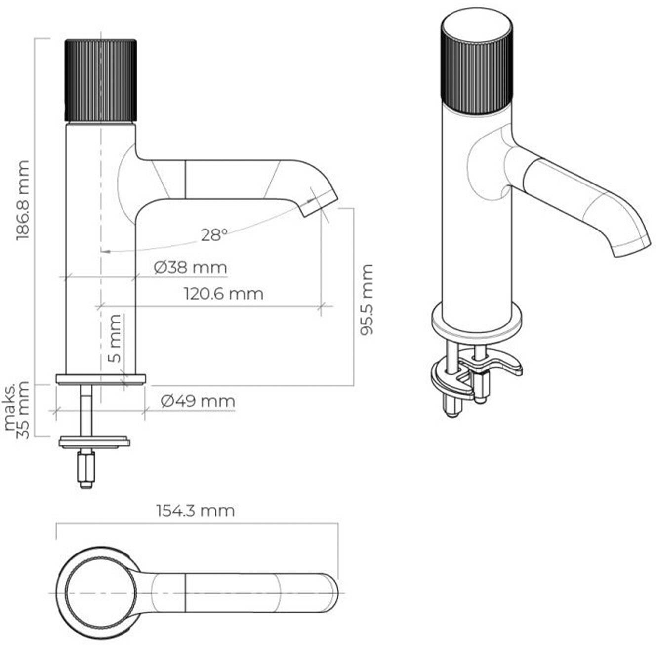 OLTENS Hamnes Waschbecken-Einhebelmischer, Höhe 18,7 cm