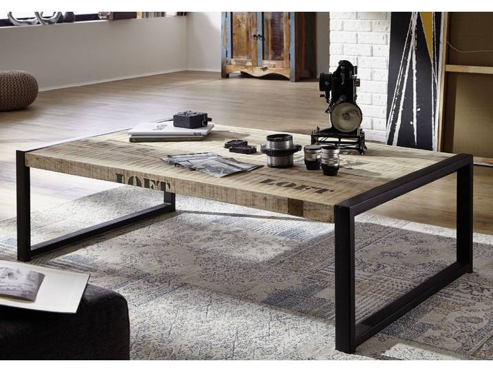 Couchtisch Mango 140x80x40 natur bedruckt FACTORY #111