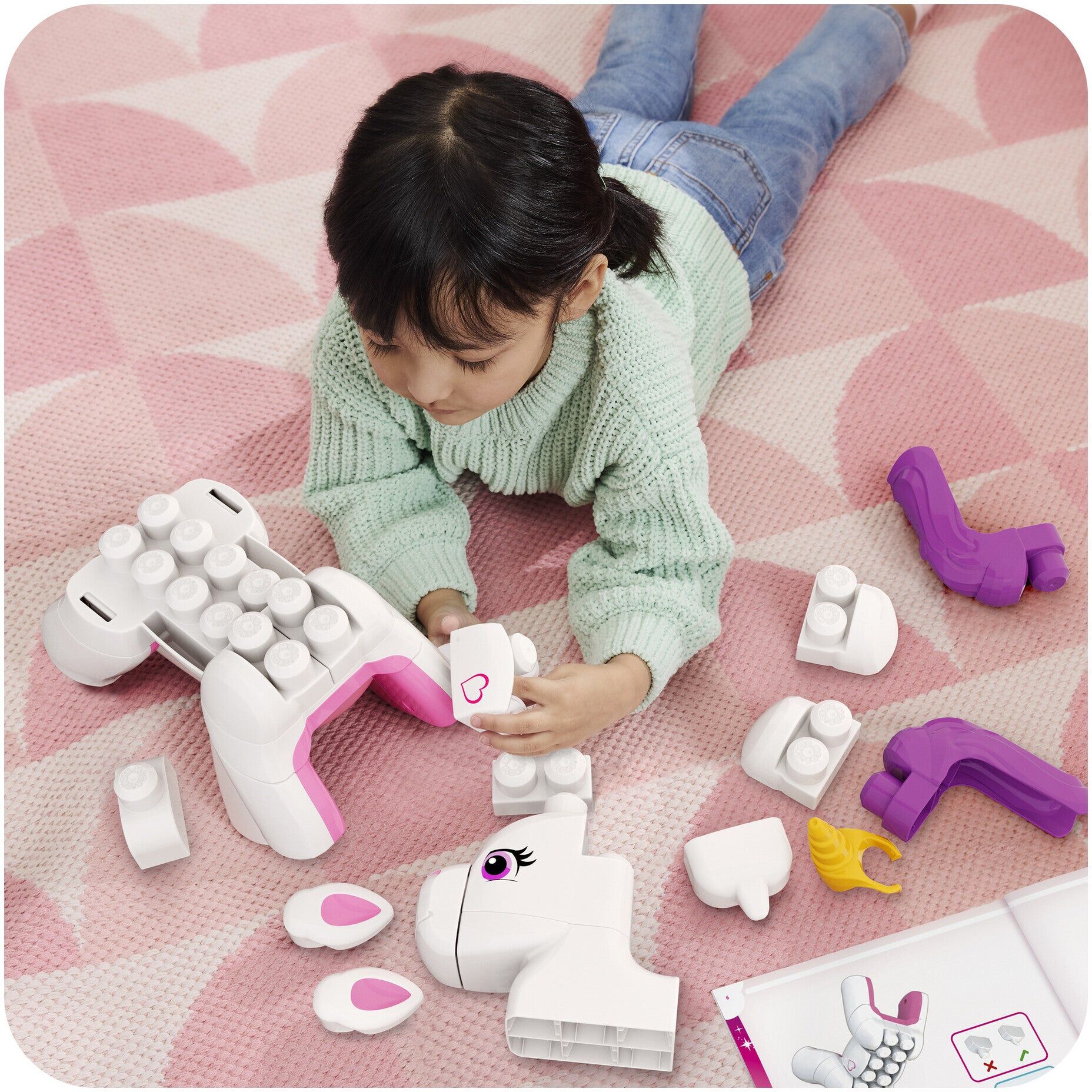 Mattel MEGA BLOKS Build ; Enchant Unicorn 3-in-1 Building Set, 26 Pieces for Preschoolers
