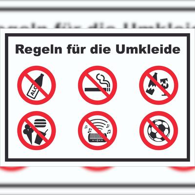HB-Druck Schild Regeln Umkleide A3 Rückseite selbstklebend