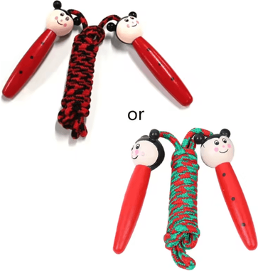 Inspire Picks Classic Kids Cotton Jump Rope Adjustable Kids Jump Rope With Wooden Handles chafer