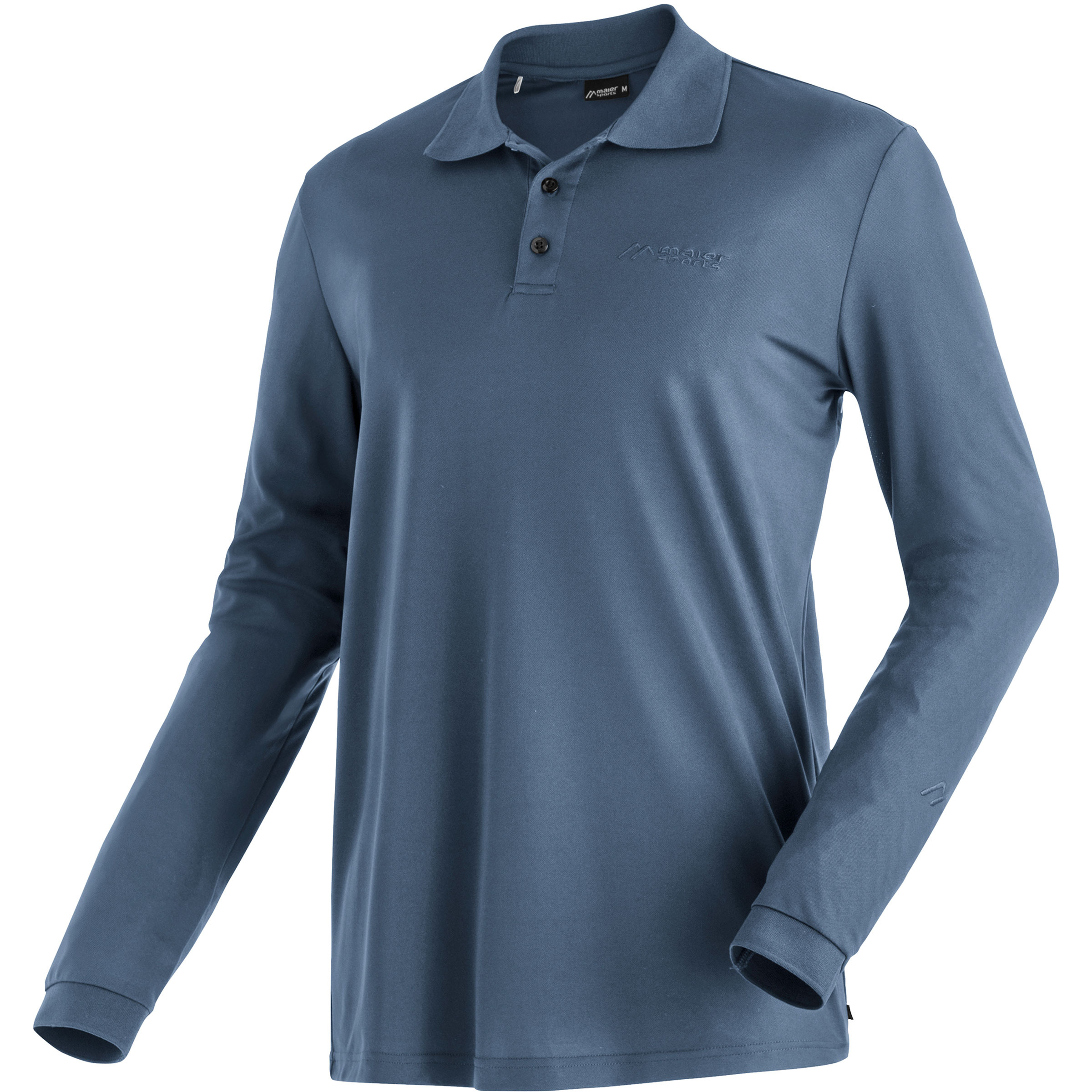 Maier Sports Ulrich Polo Herren Longsleeves blau Größe M Trekking Elastisch