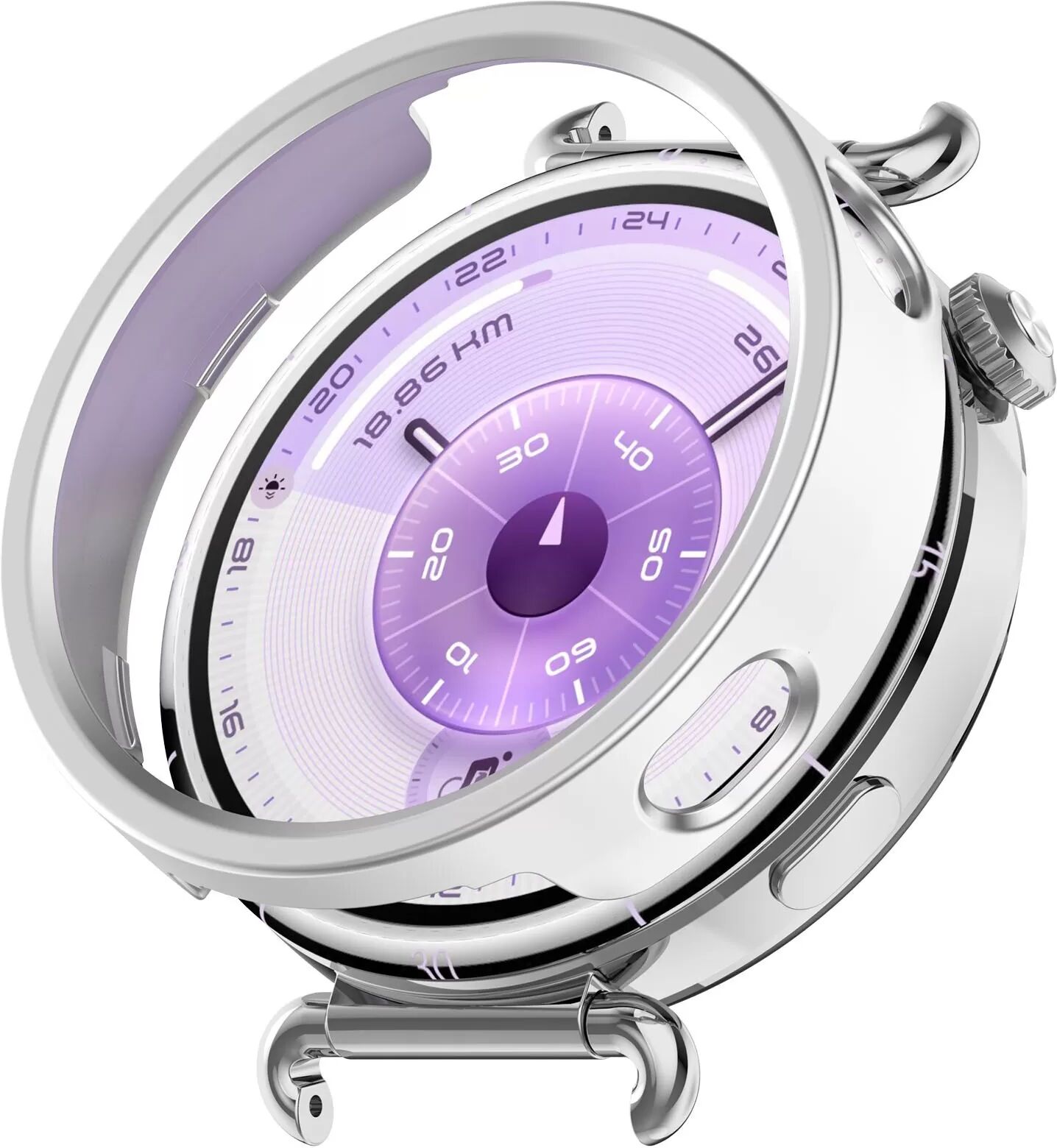 INF Silberne PC-Halbpackung Hülle mit hohlem Design kompatibel mit Huawei Watch GT6 41mm