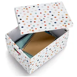 Zeller Dots Aufbewahrungsbox weiß
