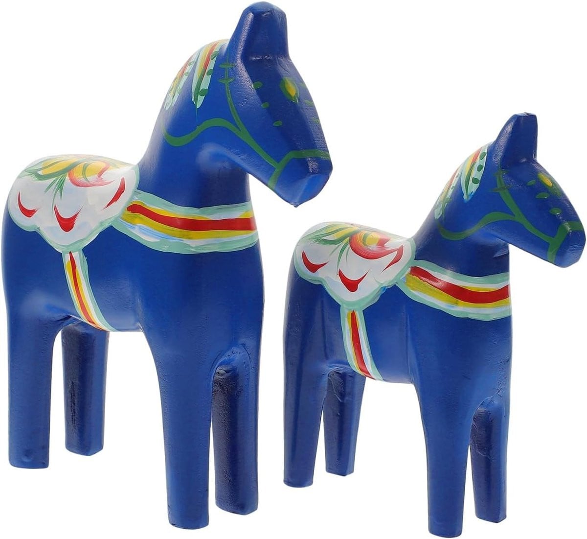 Set van houten paard ornamenten voor decoratie, Scandinavische houtkunst voor op tafel