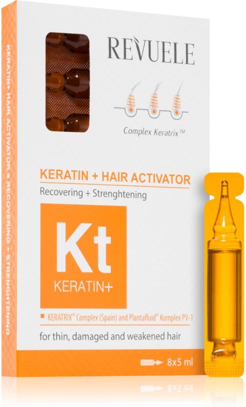 Revuele Ampoules Keratin + Hair Activator Ampulle für dünnes, gestresstes Haar 8x5 ml