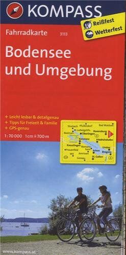 Kompass - Bodensee und Umgebung: Fahrradkarte. GPS-genau. Leicht lesbar & detailgenau. Touren vor Ort recherchiert. Tipps für Freizeit & Familie. 1:70.000 - Preis vom 11.10.2026 15:43:13 h