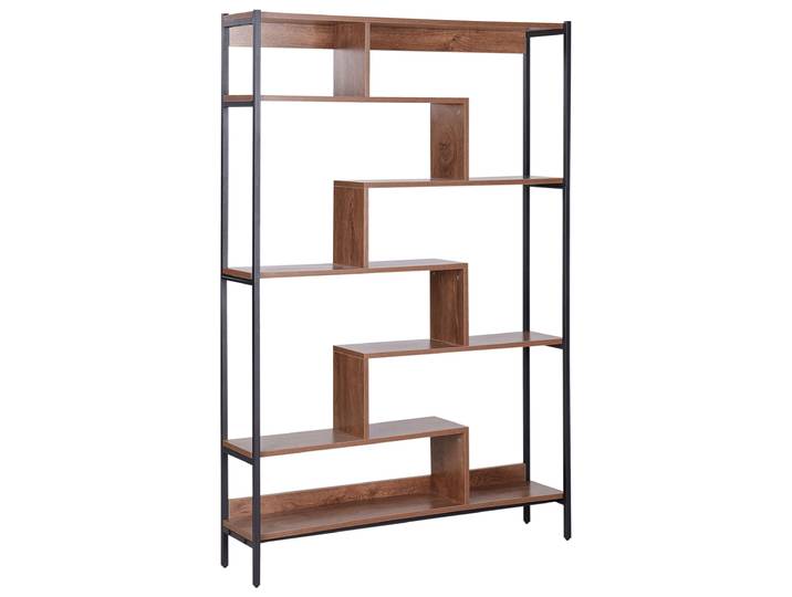 Bibliothèque 6 étagères 180 cm marron