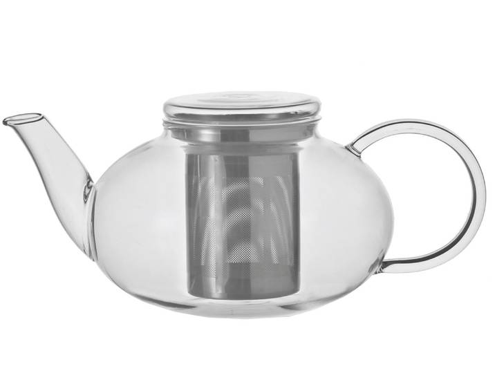 Teekanne LEONARDO MOON , transparent (klar), B:21cm H:13cm, Borosilikatglas, Kannen, Teekanne, 1200 ml, herausnehmbares Teesieb