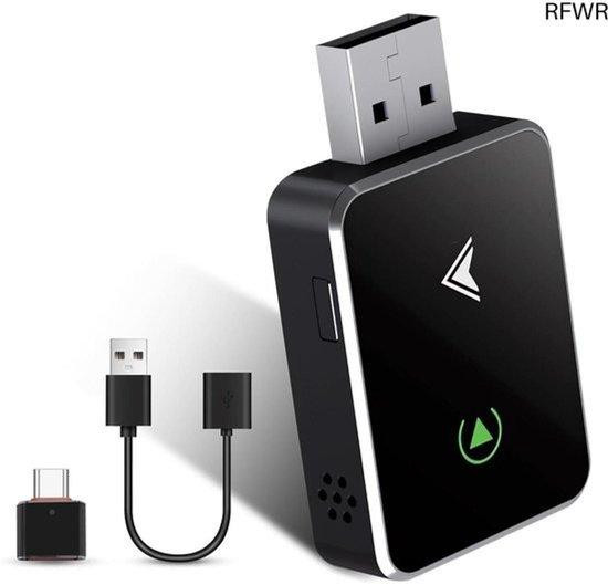 RFWR Draadloze 2-in-1 CarPlay en Android Auto Adapter - Mini USB Stick voor Plug & Play