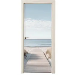 TÜRAUFKLEBER Pfad - Strand - Dünen - Natur 90x235 cm - Türtapete