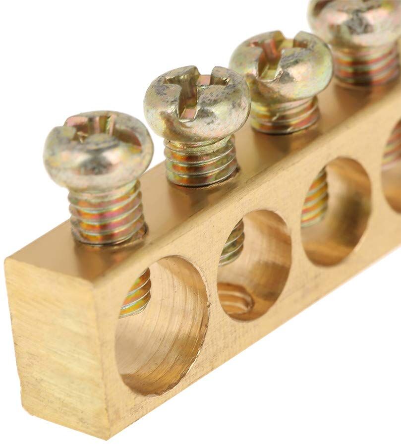 Ettroit Barra Di Terra Equipotenziale In Ottone 31 Fori 2mm Per Quadro Elettrico - Db14980
